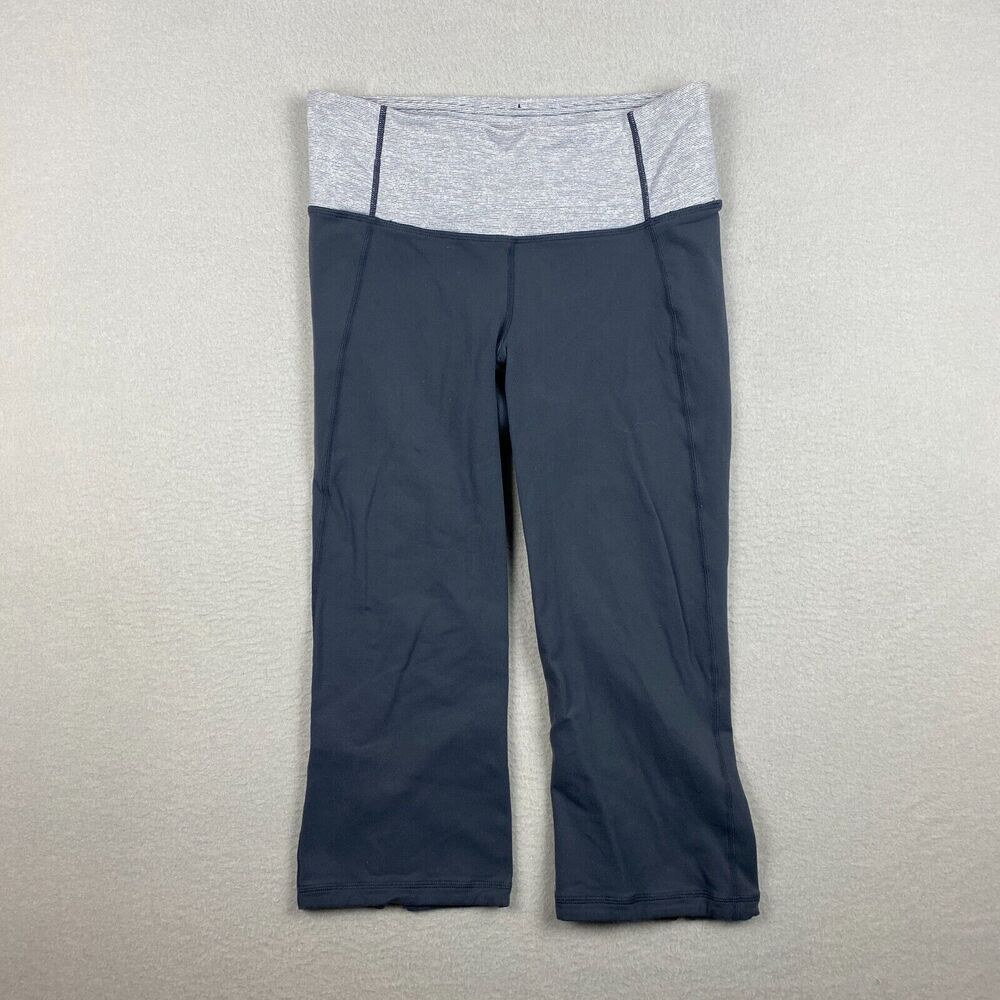 Lululemon Women's Size 6 Gather & Crow Crop Full-On Luon Gray High Rise Yoga